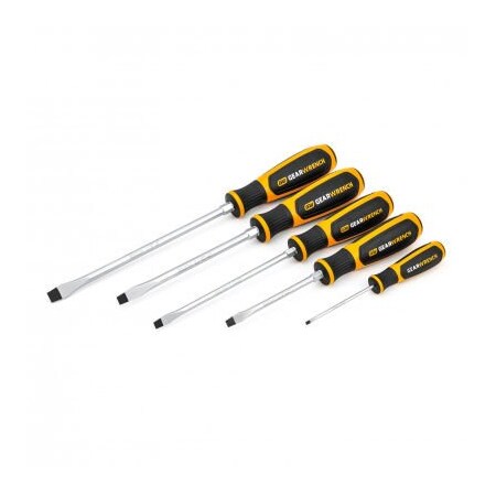 Apex Tool Group Gearwrench 5 Piece Slotted Dual Material Screwdriver Set 80053H